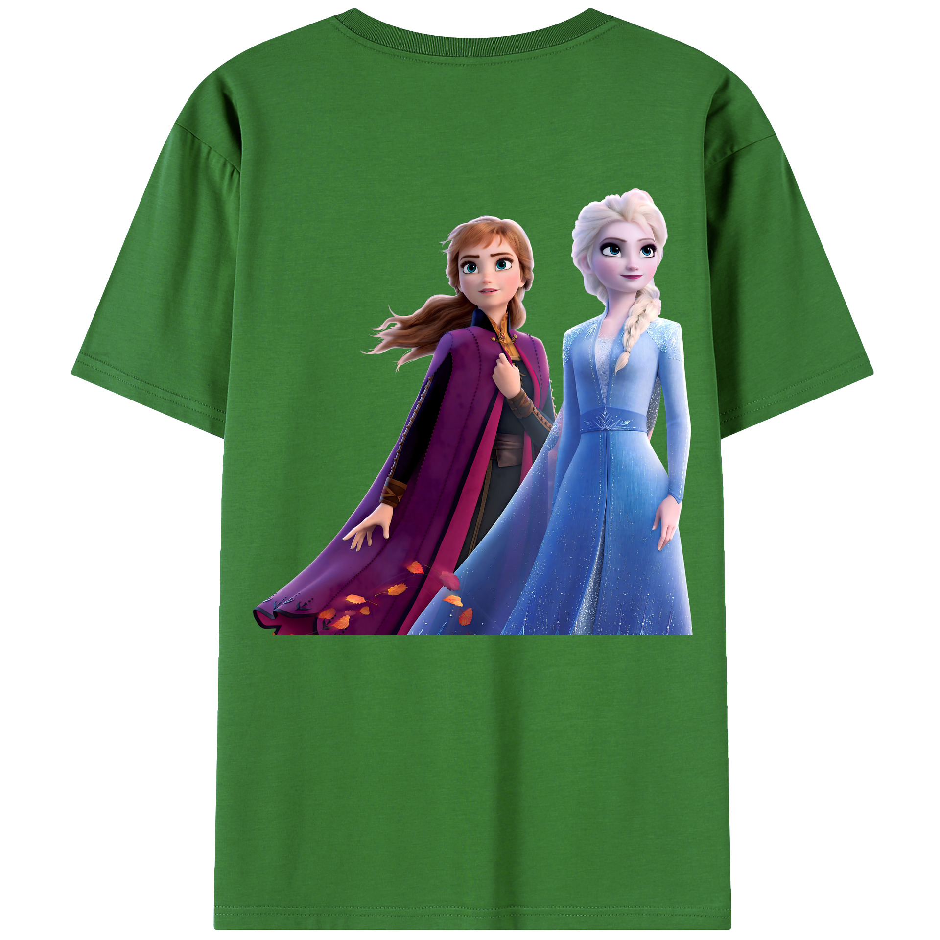 （画像用） アナと雪の女王 アンナ エルサ Frozen Anna Elsa レディース半袖Tシャツ(バックプリント)